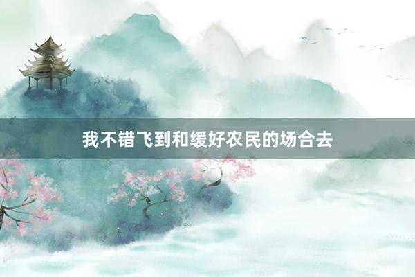 我不错飞到和缓好农民的场合去